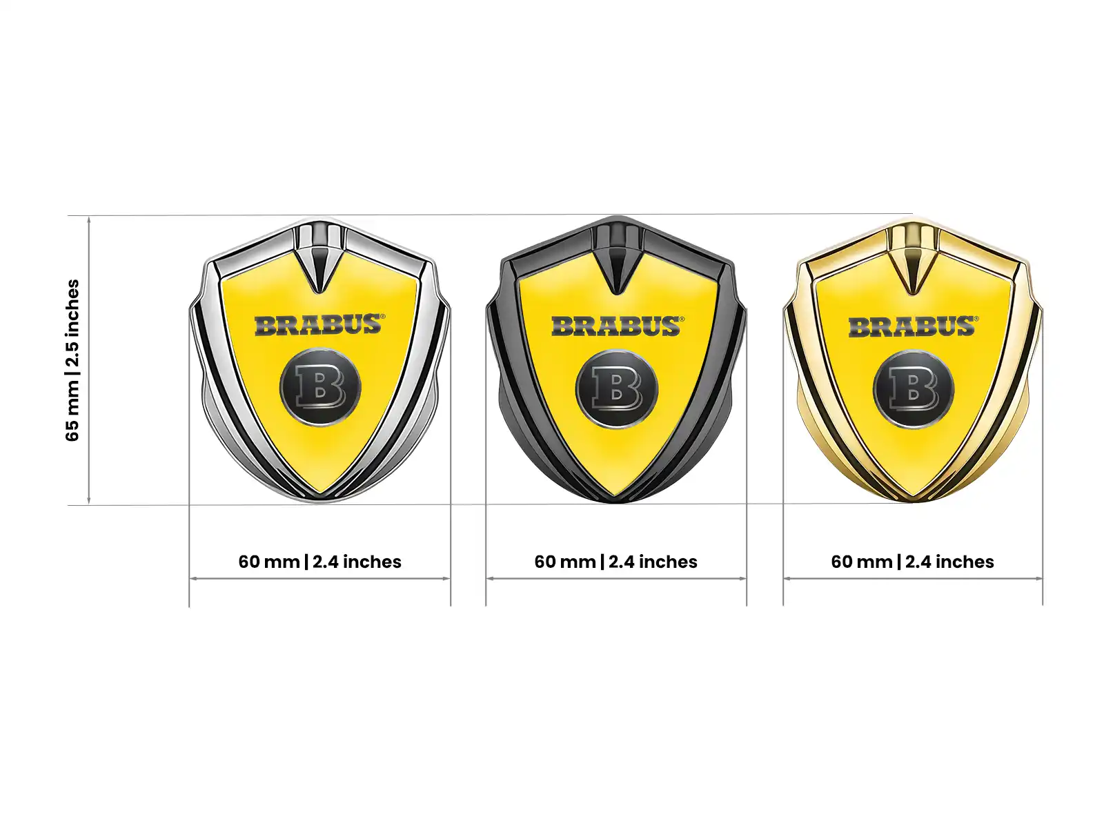 Brabus Metal Domed Emblem Sports Look High-Quality